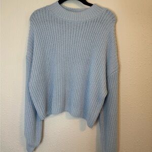 Forever 21 Size Medium Blue Slouchy Sweater – Cozy Knit‎ Long Sleeve Top